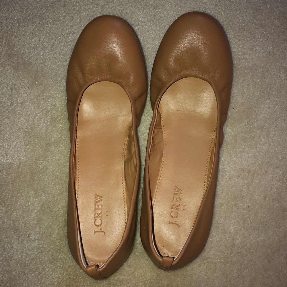 J. Crew Anya Leather Ballet Flat - Burnt Sienna